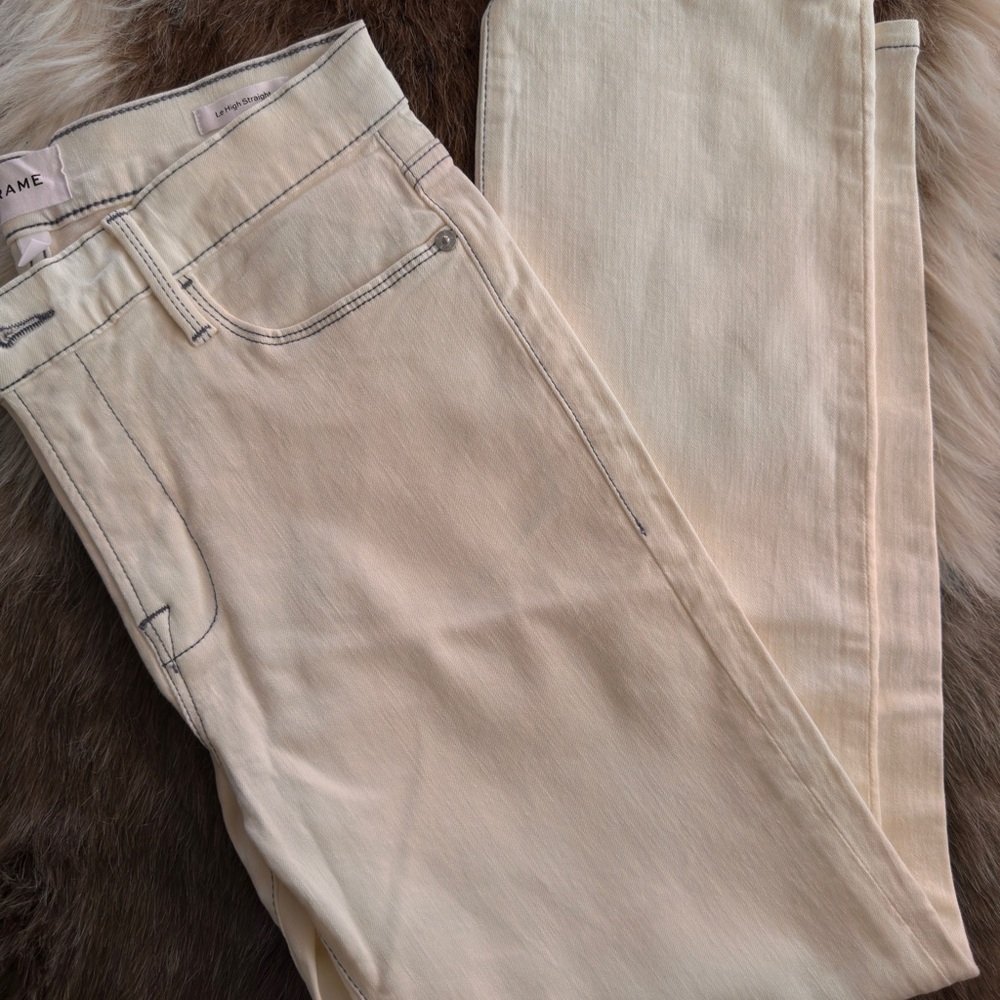 Frame Denim Women's Light Cream Skinny Jeans